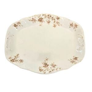 Antique Johnson Bros Platter Pastel Floral Semi Porcelain Cottagecore READ